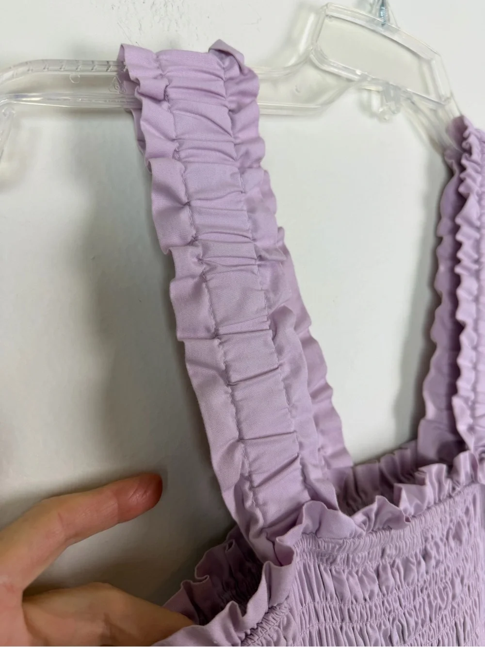 Abercrombie & Fitch Smocked Bodice Easy Maxi Dress in Lavender Size S